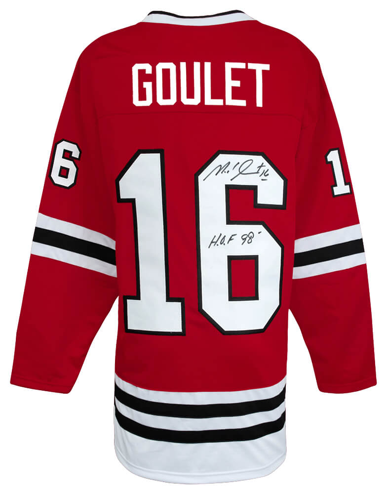 Michel Goulet Signed Red Custom Hockey Jersey w/HOF'98 - GOUJRY400 - Michel Goulet Signed Red Custom Hockey Jersey w/HOF'98 product image