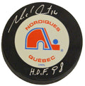 Michel Goulet Signed Nordiques Logo Hockey Puck w/HOF'98 - GOUPUC400 - Michel Goulet Signed Nordiques Logo Hockey Puck w/HOF'98 product image