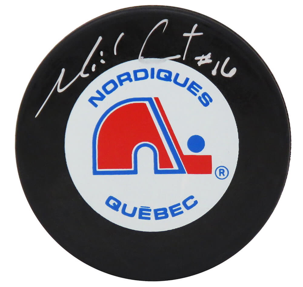 Michel Goulet Signed Nordiques Logo Hockey Puck - GOUPUC402 - Michel Goulet Signed Nordiques Logo Hockey Puck product image