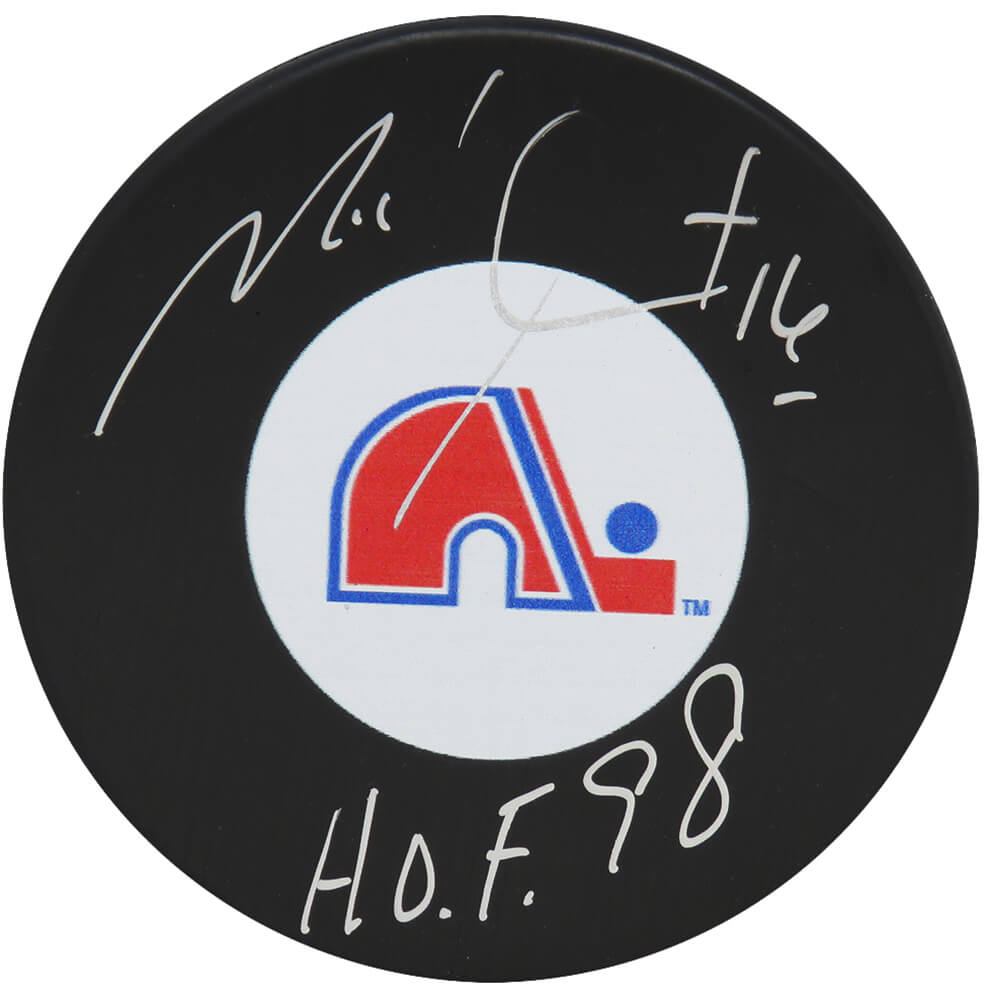 Michel Goulet Signed Quebec Nordiques Logo Hockey Puck w/HOF'98 - GOUPUC403 - Michel Goulet Signed Quebec Nordiques Logo Hockey Puck w/HOF'98 product image