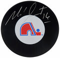 Michel Goulet Signed Quebec Nordiques Team Logo Hockey Puck - GOUPUC404 - Michel Goulet Signed Quebec Nordiques Team Logo Hockey Puck product image