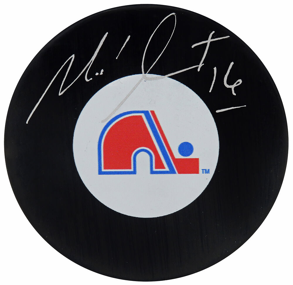 Michel Goulet Signed Quebec Nordiques Team Logo Hockey Puck - GOUPUC404 - Michel Goulet Signed Quebec Nordiques Team Logo Hockey Puck product image