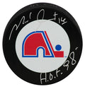 Michel Goulet Signed Quebec Nordiques Team Large Logo Hockey Puck w/HOF'98 - GOUPUC406 - Michel Goulet Signed Quebec Nordiques Team Large Logo Hockey Puck w/HOF'98 product image