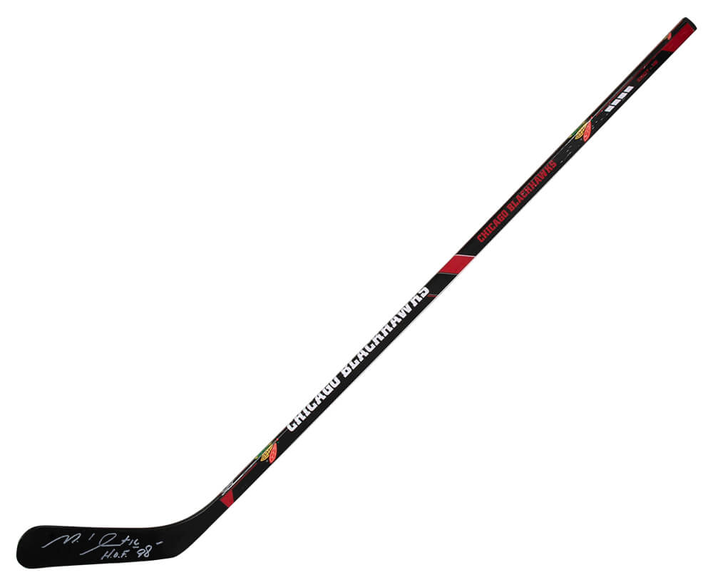 Michel Goulet Signed Chicago Blackhawks Logo 48-Inch Franklin Full Size Hockey Stick w/HOF'98 - GOUSTK400 - Michel Goulet Signed Chicago Blackhawks Logo 48-Inch Franklin Full Size Hockey Stick w/HOF'98 product image