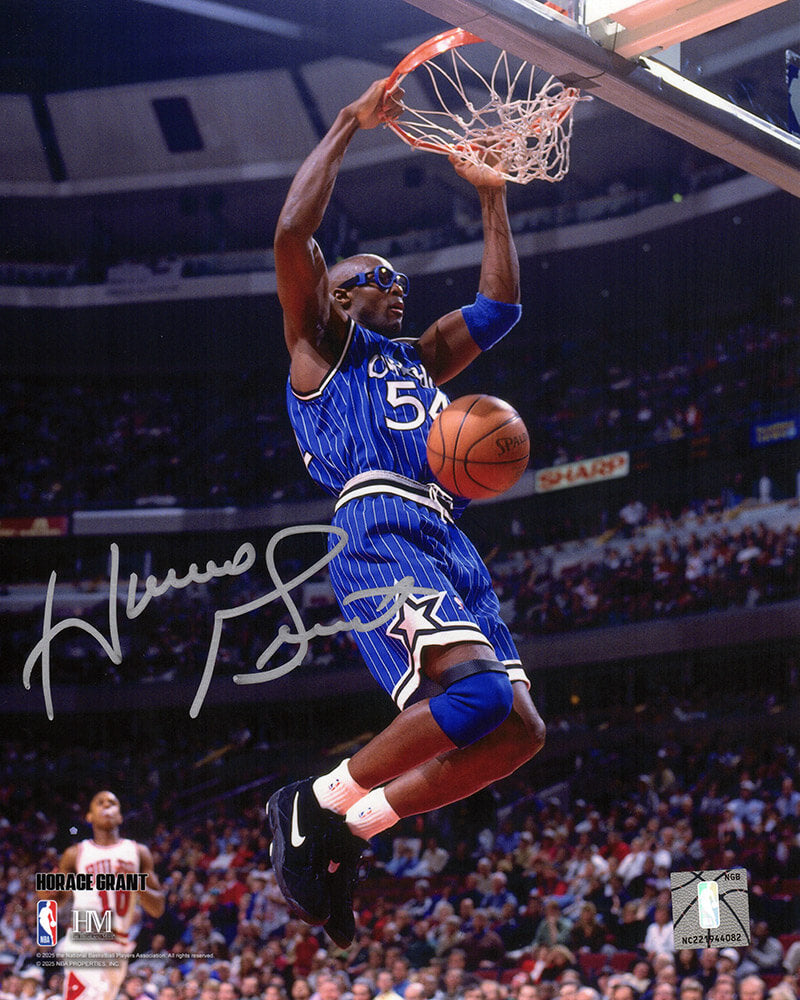 Horace Grant Signed Orlando Magic Blue Jersey Dunk 8x10 Photo - GRA08P204 - Horace Grant Signed Orlando Magic Blue Jersey Dunk 8x10 Photo product image