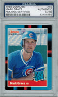 Mark Grace Signed Cubs 1988 Donruss Rookie Card #40 PSA - GRACAR100 - Mark Grace Signed Cubs 1988 Donruss Rookie Card #40 PSA product image