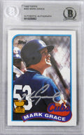 Mark Grace Signed Chicago Cubs 1989 Topps All Star Rookie Baseball Trading Card #465 (Beckett Encapsulated) - GRACAR102 - Mark Grace Signed Chicago Cubs 1989 Topps All Star Rookie Baseball Trading Card #465 (Beckett Encapsulated) product image