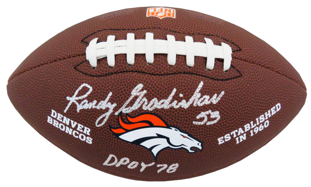 Randy Gradishar Signed Denver Broncos Logo Football w/DPOY'78 - GRAFTB314 - Randy Gradishar Signed Denver Broncos Logo Football w/DPOY'78 product image