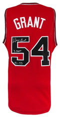 Horace Grant Signed Red Custom Basketball Jersey w/3 Peat 91-93 - GRAJRY202 - Horace Grant Signed Red Custom Basketball Jersey w/3 Peat 91-93 product image
