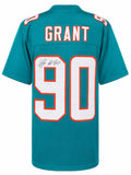 Kenneth Grant Signed Teal Custom Football Jersey - GRAJRY312 - Kenneth Grant Signed Teal Custom Football Jersey product image