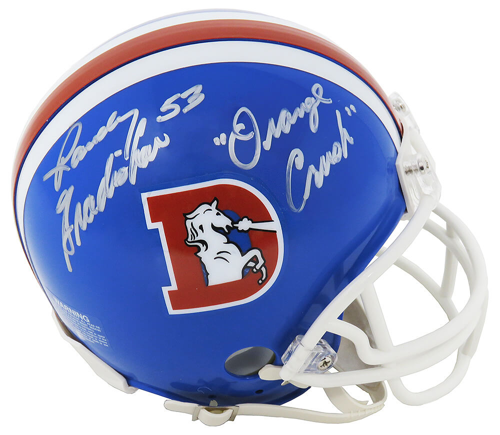 Randy Gradishar Signed Denver Broncos Throwback 'D Logo' Riddell Mini Helmet w/Orange Crush - GRAMIN310 - Randy Gradishar Signed Denver Broncos Throwback 'D Logo' Riddell Mini Helmet w/Orange Crush product image