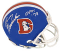 Randy Gradishar Signed Denver Broncos Throwback 'D Logo' Riddell Mini Helmet w/DPOY'78 - GRAMIN315 - Randy Gradishar Signed Denver Broncos Throwback 'D Logo' Riddell Mini Helmet w/DPOY'78 product image