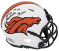 Randy Gradishar Signed Denver Broncos Lunar Eclipse White Matte Riddell Speed Mini Helmet w/78 D'POY - GRAMIN318 - Randy Gradishar Signed Denver Broncos Lunar Eclipse White Matte Riddell Speed Mini Helmet w/78 D'POY product image