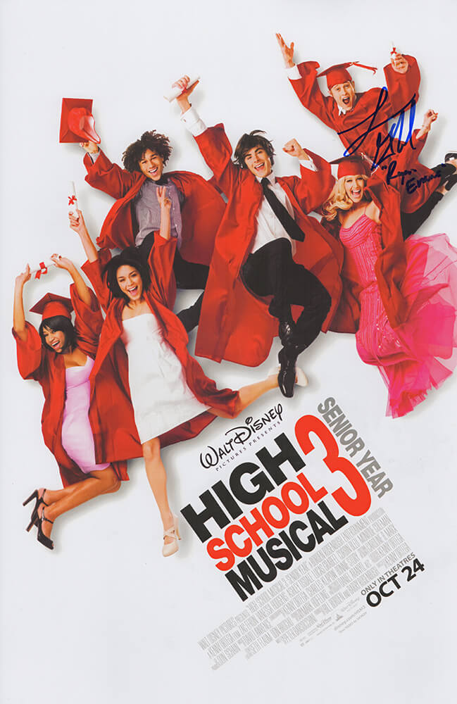 Lucas Grabeel Signed High School Musical 3: Senior Year 11x17 Movie Poster w/Ryan Evans - GRAPST500 - Lucas Grabeel Signed High School Musical 3: Senior Year 11x17 Movie Poster w/Ryan Evans product image