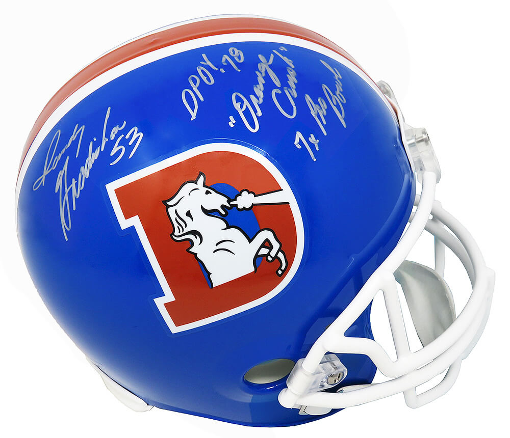 Randy Gradishar Signed Denver Broncos Throwback 'D Logo' Riddell Full Size Replica Helmet w/3 Inscriptions - GRAREP311 - Randy Gradishar Signed Denver Broncos Throwback 'D Logo' Riddell Full Size Replica Helmet w/3 Inscriptions product image