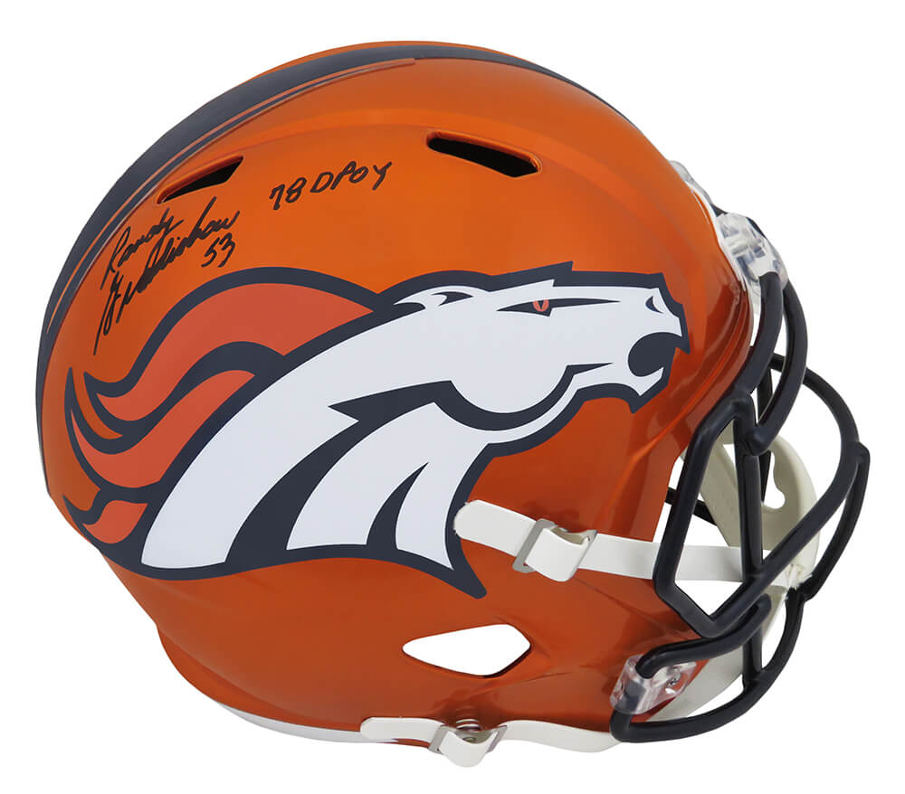 Randy Gradishar Signed Denver Broncos FLASH Riddell Full Size Speed Replica Helmet w/DPOY'78 - GRAREP316 - Randy Gradishar Signed Denver Broncos FLASH Riddell Full Size Speed Replica Helmet w/DPOY'78 product image