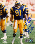 Kevin Greene Signed Rams Blue Jersey Standing 8x10 Photo w/All Pro - (JSA) - GRE08P311 - Kevin Greene Signed Rams Blue Jersey Standing 8x10 Photo w/All Pro - (JSA) product image