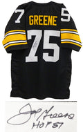 Joe Greene Signed Black Custom Throwback Jersey w/HOF'87 - GREJRY301 - Joe Greene Signed Black Custom Throwback Jersey w/HOF'87 product image
