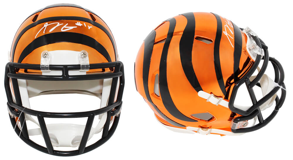 A.J. (AJ) Green Signed Cincinnati Bengals Chrome Riddell Speed Mini Helmet - GREMIN305 - A.J. (AJ) Green Signed Cincinnati Bengals Chrome Riddell Speed Mini Helmet product image