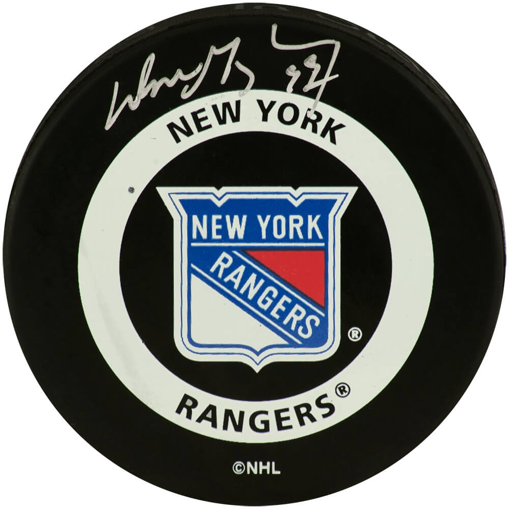 Wayne Gretzky Signed NY Rangers Large Team Logo Hockey Puck - (WG Authentics) - GREPUC408 - Wayne Gretzky Signed NY Rangers Large Team Logo Hockey Puck - (WG Authentics) product image
