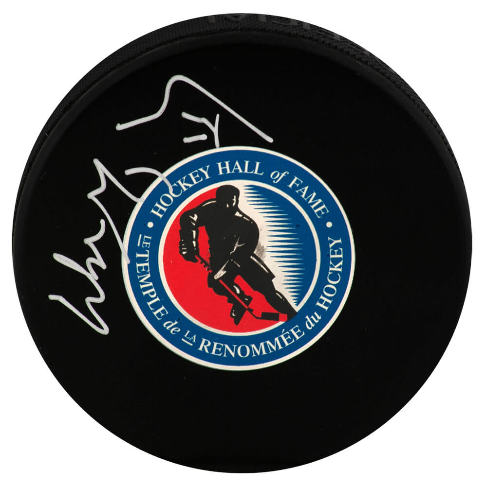 Wayne Gretzky Signed Hockey Hall of Fame Logo Hockey Puck - (Beckett & WG Authentic) - GREPUC414 - Wayne Gretzky Signed Hockey Hall of Fame Logo Hockey Puck - (Beckett & WG Authentic) product image