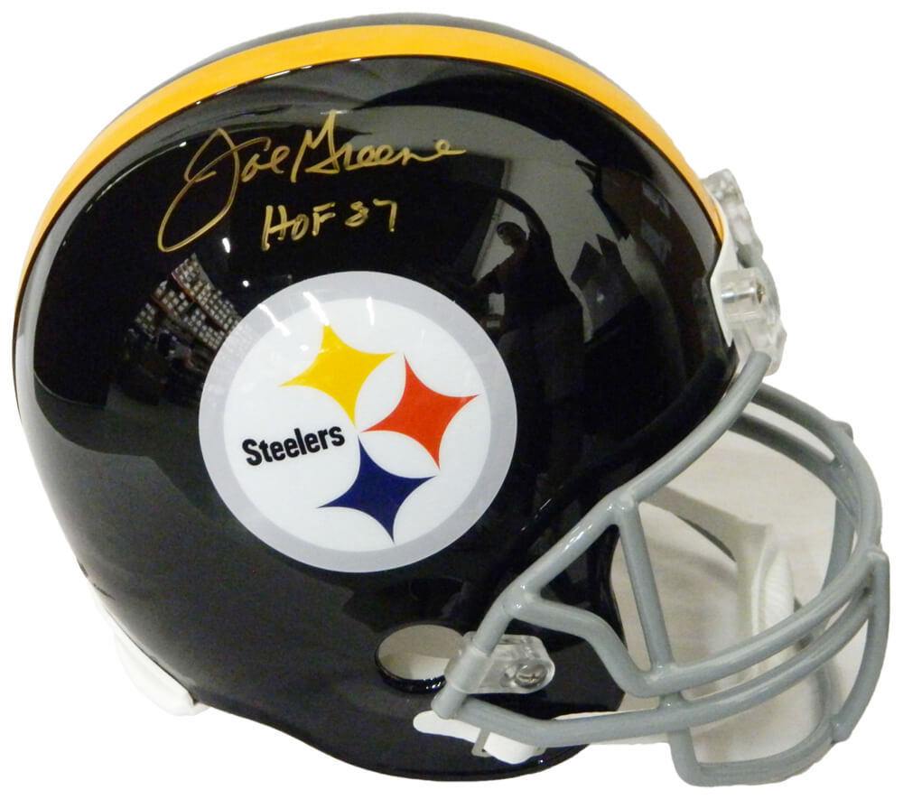 Joe Greene Signed Pittsburgh Steelers Throwback Riddell Full Size Replica Helmet w/HOF'87 - GREREP310 - Joe Greene Signed Pittsburgh Steelers Throwback Riddell Full Size Replica Helmet w/HOF'87 product image