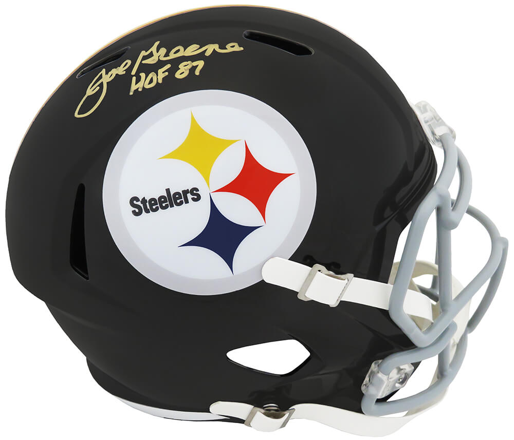 Joe Greene Signed Pittsburgh Steelers Throwback Riddell Full Size Speed Replica Helmet w/HOF'87 - GREREP311 - Joe Greene Signed Pittsburgh Steelers Throwback Riddell Full Size Speed Replica Helmet w/HOF'87 product image