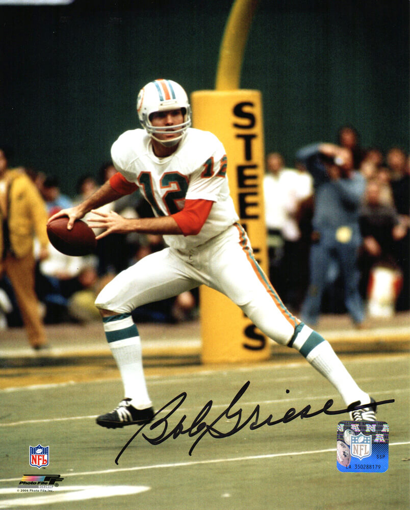 Bob Griese Signed Miami Dolphins Quarterback Action 8x10 Photo - GRI08P300 - Bob Griese Signed Miami Dolphins Quarterback Action 8x10 Photo product image