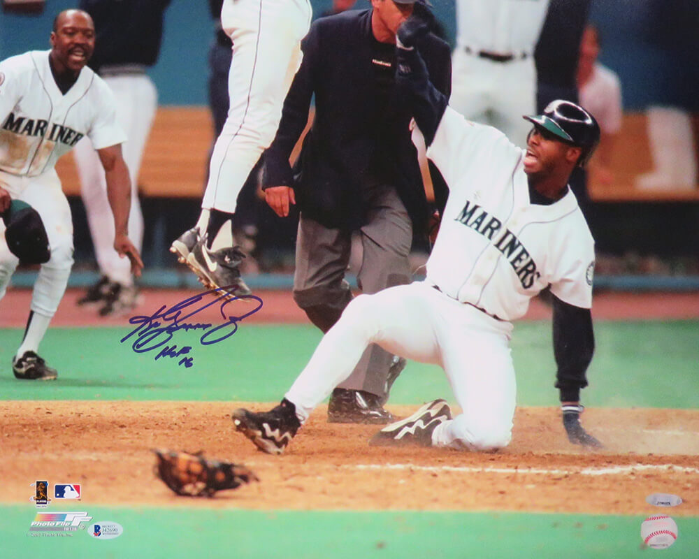 Ken Griffey Jr. Signed Seattle Mariners Slide 16x20 Photo w/HOF'16 (Beckett) - GRI16P100 - Ken Griffey Jr. Signed Seattle Mariners Slide 16x20 Photo w/HOF'16 (Beckett) product image