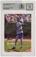 Ken Griffey Jr Signed Seattle Mariners 1989 Broder Cactus League All Stars Rookie Baseball Card #18 - (Beckett / Auto Grade 10) - GRICAR107 - Ken Griffey Jr Signed Seattle Mariners 1989 Broder Cactus League All Stars Rookie Baseball Card #18 - (Beckett / Auto Grade 10) product image