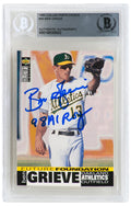Ben Grieve Signed Oakland A's 1995 Collectors Choice Rookie Baseball Card #40 w/98 AL ROY - (Beckett Encapsulated) - GRICAR122 - Ben Grieve Signed Oakland A's 1995 Collectors Choice Rookie Baseball Card #40 w/98 AL ROY - (Beckett Encapsulated) product image