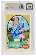 Bob Griese Signed Miami Dolphins 1970 Topps Football Trading Card #10 - (Beckett - Auto Grade 10) - GRICAR305 - Bob Griese Signed Miami Dolphins 1970 Topps Football Trading Card #10 - (Beckett - Auto Grade 10) product image