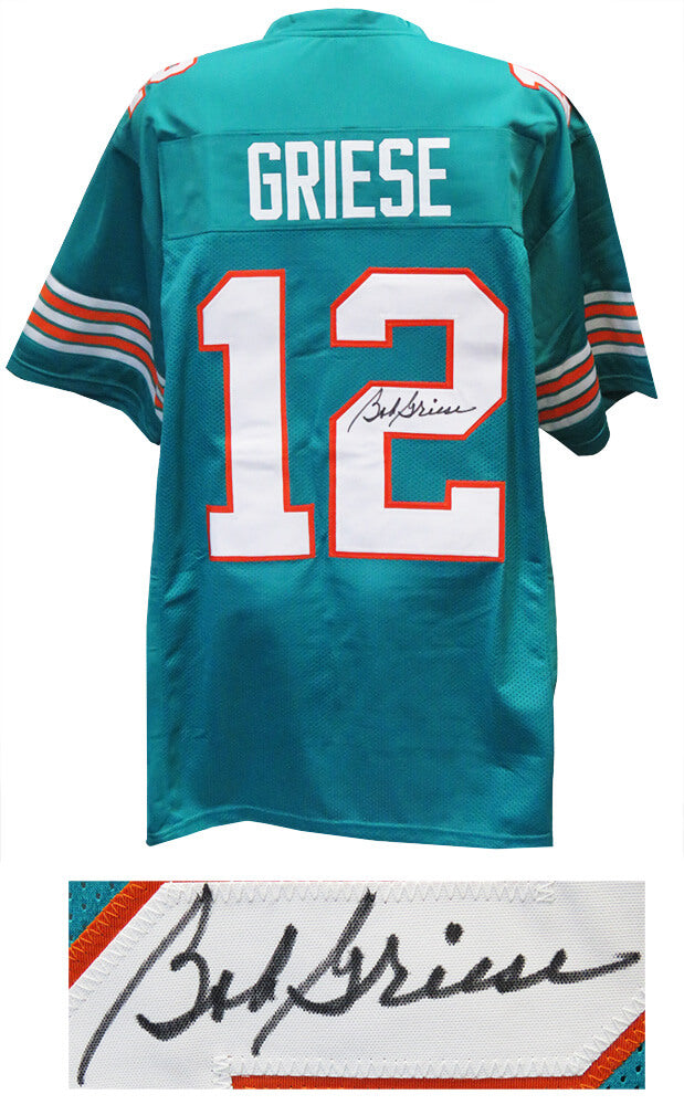 Bob Griese Signed Teal Custom Football Jersey - GRIJRY312 - Bob Griese Signed Teal Custom Football Jersey product image