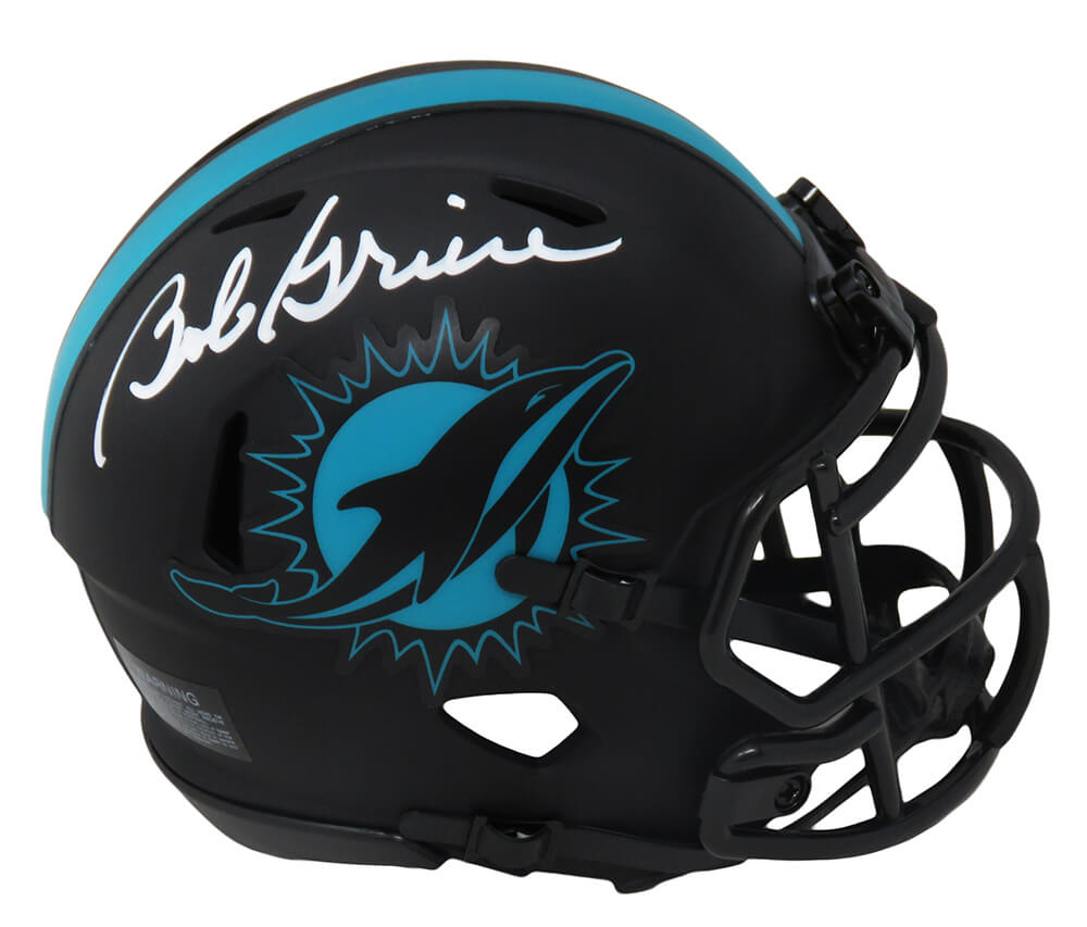 Bob Griese Signed Miami Dolphins Eclipse Black Matte Riddell Speed Mini Helmet - GRIMIN313 - Bob Griese Signed Miami Dolphins Eclipse Black Matte Riddell Speed Mini Helmet product image