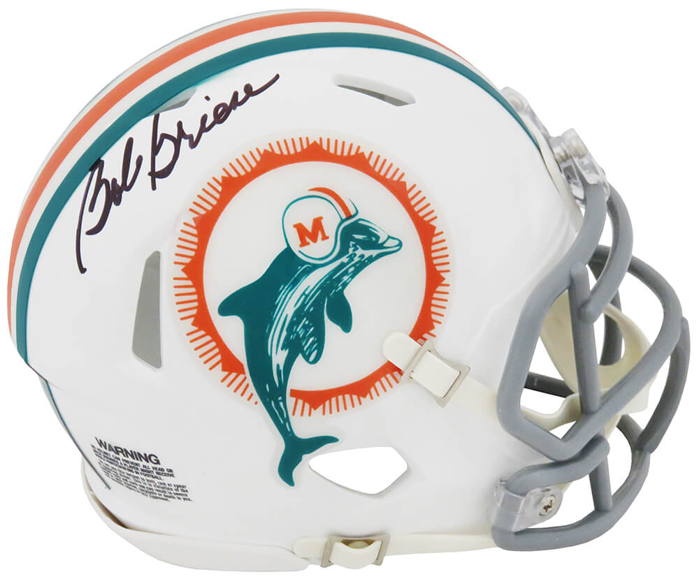 Bob Griese Signed Miami Dolphins 1972 Style T/B Riddell Speed Mini Helmet - GRIMIN316 - Bob Griese Signed Miami Dolphins 1972 Style T/B Riddell Speed Mini Helmet product image