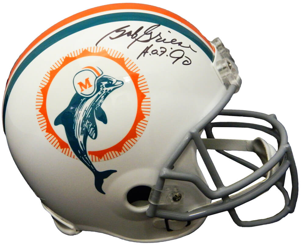 Bob Griese Signed Miami Dolphins 1972 Style Throwback Riddell Full Size Replica Helmet w/HOF'90 - GRIREP310 - Bob Griese Signed Miami Dolphins 1972 Style Throwback Riddell Full Size Replica Helmet w/HOF'90 product image