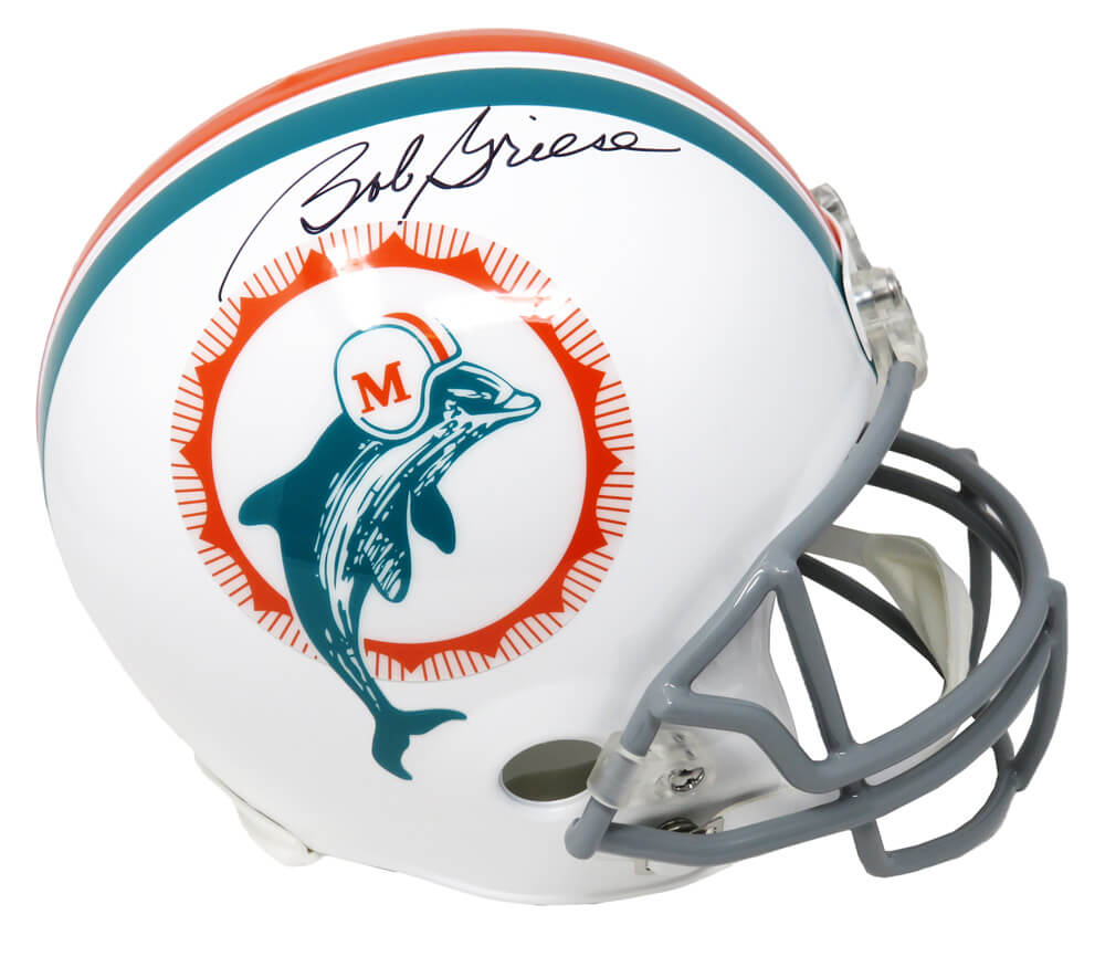Bob Griese Signed Miami Dolphins Riddell Full Size Replica Helmet - GRIREP311 - Bob Griese Signed Miami Dolphins Riddell Full Size Replica Helmet product image