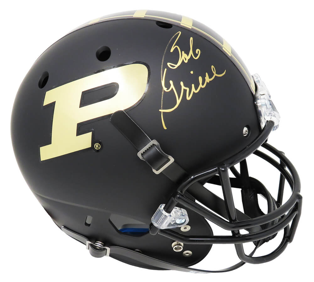 Bob Griese Signed Purdue Boilermakers Black Riddell Full Size Replica Helmet - GRIREP312 - Bob Griese Signed Purdue Boilermakers Black Riddell Full Size Replica Helmet product image