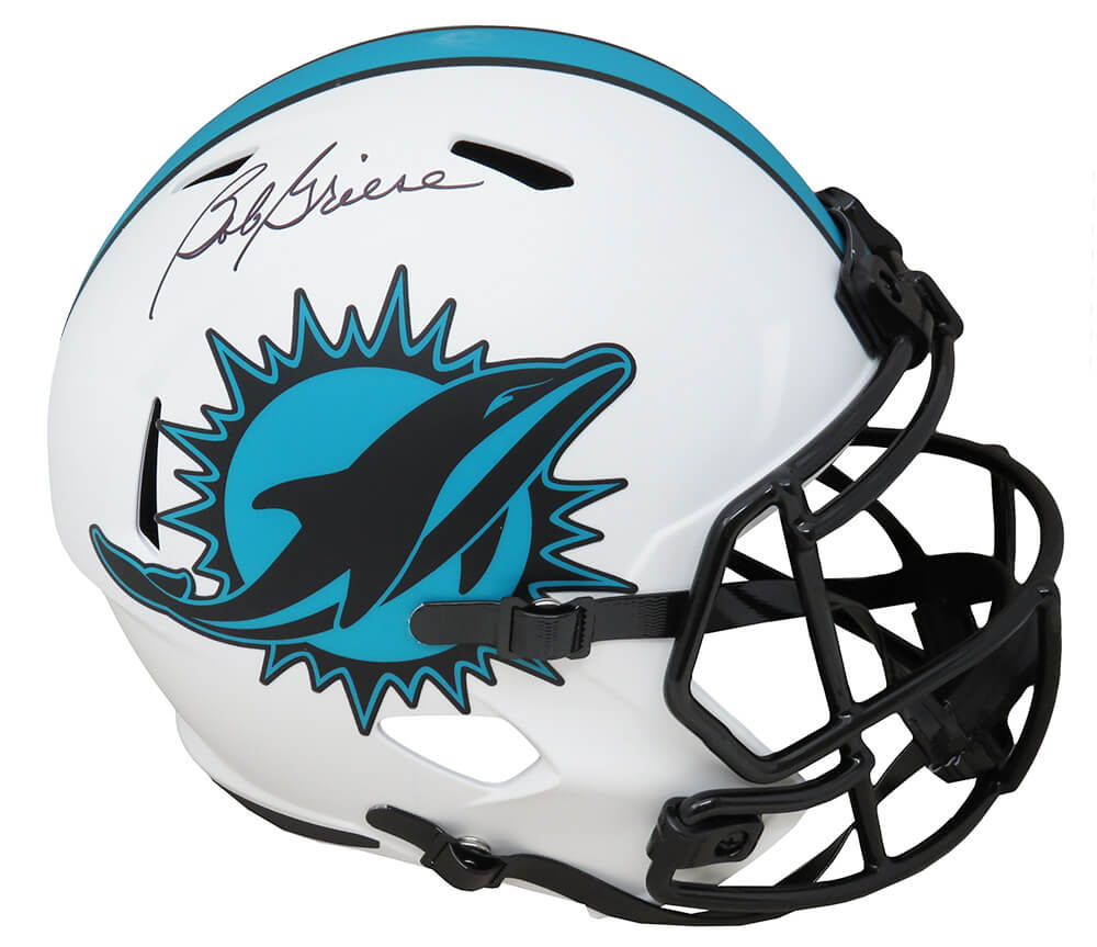 Bob Griese Signed Miami Dolphins Lunar Eclipse White Matte Riddell Full Size Speed Replica Helmet - GRIREP315 - Bob Griese Signed Miami Dolphins Lunar Eclipse White Matte Riddell Full Size Speed Replica Helmet product image