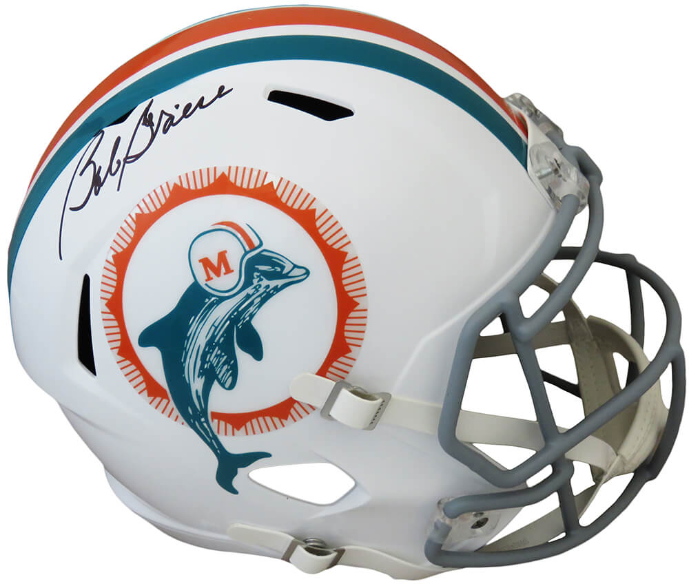 Bob Griese Signed Miami Dolphins 1972 Style Throwback Riddell Full Size Speed Replica Helmet - GRIREP316 - Bob Griese Signed Miami Dolphins 1972 Style Throwback Riddell Full Size Speed Replica Helmet product image