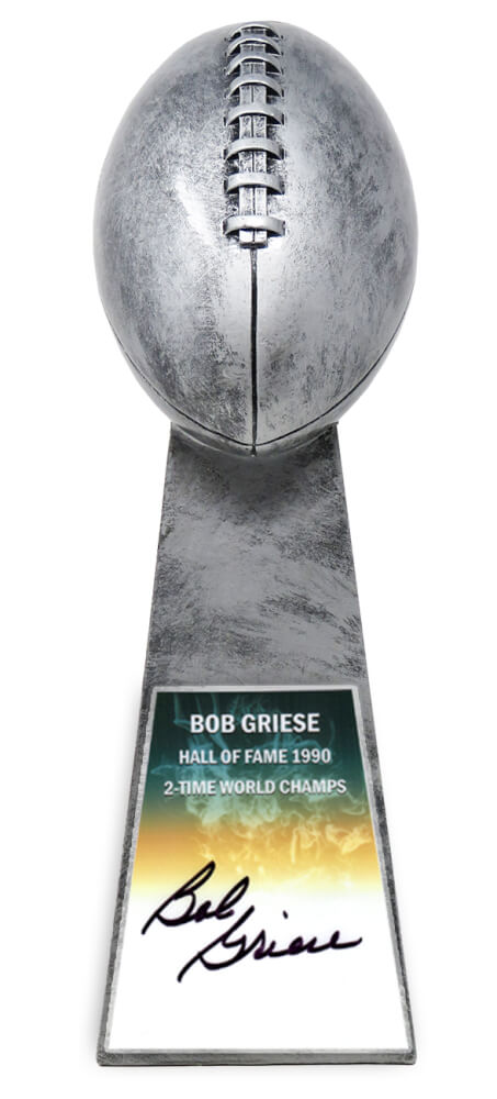 Bob Griese Signed Football World Champion 15 Inch Replica Silver Trophy - GRITRO300 - Bob Griese Signed Football World Champion 15 Inch Replica Silver Trophy product image
