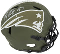 Rob Gronkowski Signed New England Patriots Salute to Service Riddell Full Size Speed Replica Helmet - (Radtke / Gronkowski Holo) - GROREP301 - Rob Gronkowski Signed New England Patriots Salute to Service Riddell Full Size Speed Replica Helmet - (Radtke / Gronkowski Holo) product image