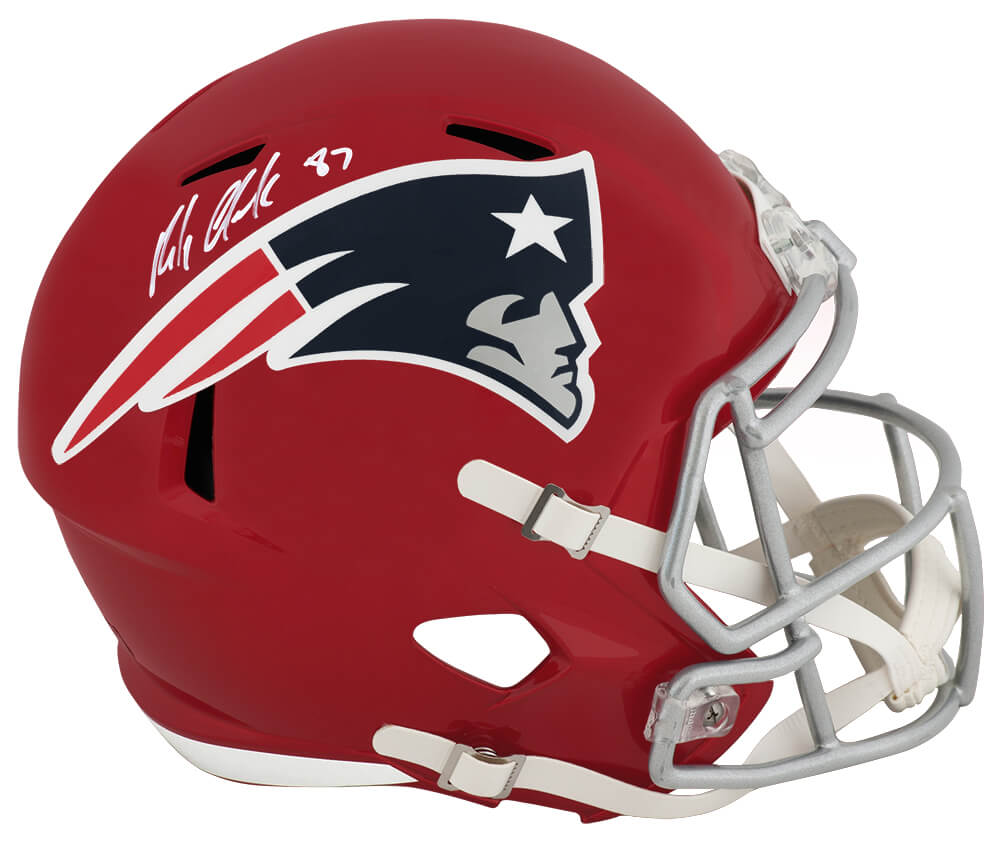 Rob Gronkowski Signed Patriots FLASH Riddell Full Size Speed Replica Helmet - (Radtke) - GROREP303 - Rob Gronkowski Signed Patriots FLASH Riddell Full Size Speed Replica Helmet - (Radtke) product image