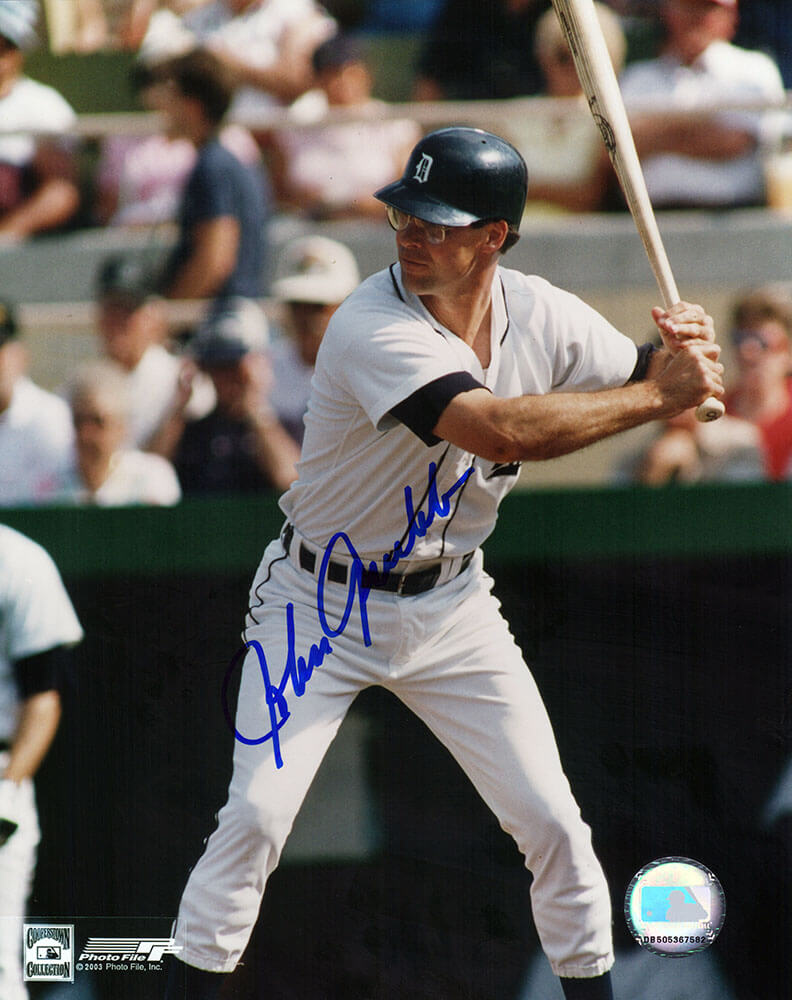 Johnny Grubb Signed Detroit Tigers Batting 8x10 Photo - (In Blue) - GRU08P101TW - Johnny Grubb Signed Detroit Tigers Batting 8x10 Photo - (In Blue) product image
