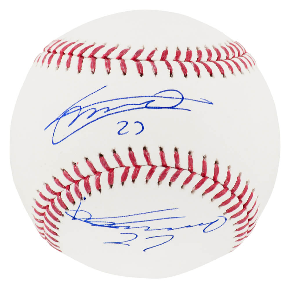 Vladimir Guerrero Sr & Vladimir Guerrero Jr Dual Signed Rawlings Official MLB Baseball - (JSA) - GUEBSB102 - Vladimir Guerrero Sr & Vladimir Guerrero Jr Dual Signed Rawlings Official MLB Baseball - (JSA) product image