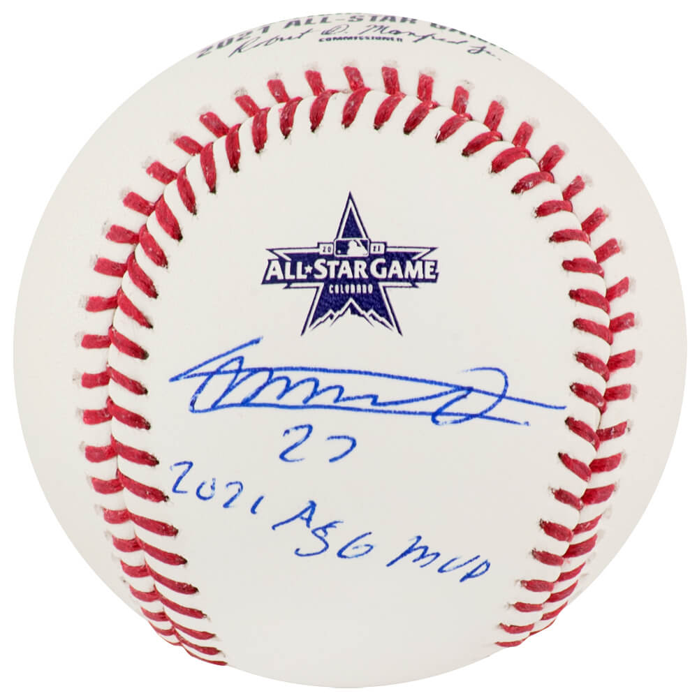 Vladimir Guerrero Jr Signed Rawlings 2021 All Star Game Logo Baseball w/2021 ASG MVP - (Beckett) - GUEBSB115 - Vladimir Guerrero Jr Signed Rawlings 2021 All Star Game Logo Baseball w/2021 ASG MVP - (Beckett) product image