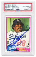 Pedro Guerrero Signed Los Angeles Dodgers 1981 Topps Baseball Card #651 (PSA Encapsulated) - GUECAR122 - Pedro Guerrero Signed Los Angeles Dodgers 1981 Topps Baseball Card #651 (PSA Encapsulated) product image