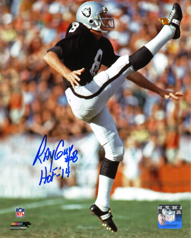 Ray Guy Signed Raiders Punting 8x10 Photo w/HOF'14 - GUY08P300 - Ray Guy Signed Raiders Punting 8x10 Photo w/HOF'14 product image