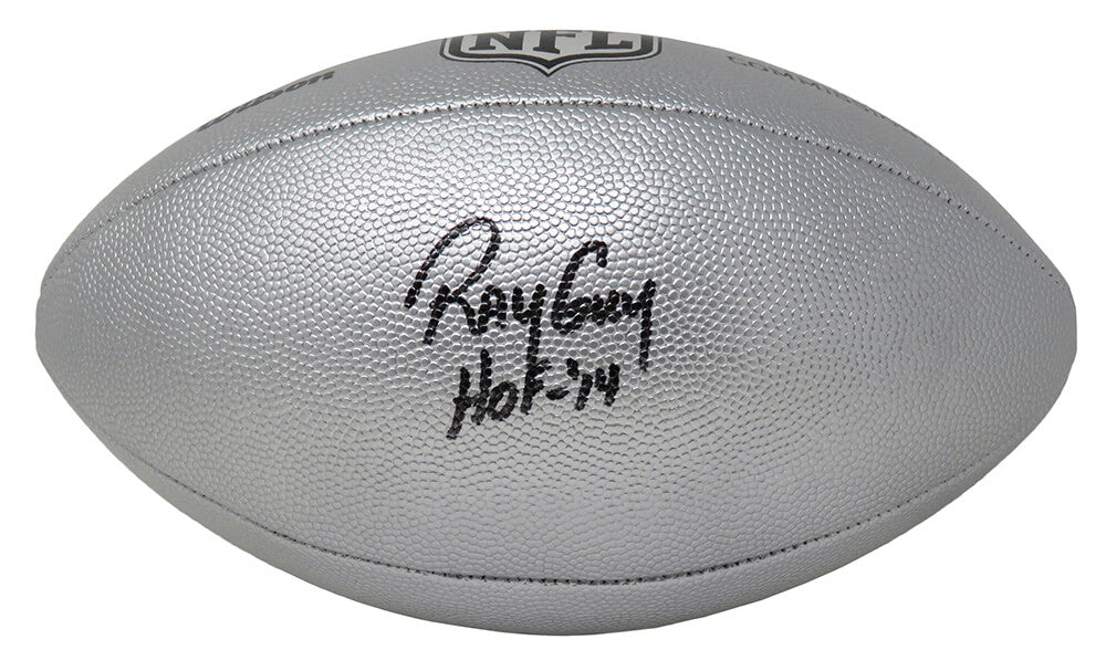 Ray Guy Signed Wilson Duke Silver Metallic Full Size NFL Football w/HOF'14 - GUYFTB304 - Ray Guy Signed Wilson Duke Silver Metallic Full Size NFL Football w/HOF'14 product image