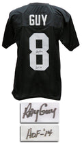 Ray Guy Signed Black Custom Jersey w/HOF'14 - GUYJRY304 - Ray Guy Signed Black Custom Jersey w/HOF'14 product image